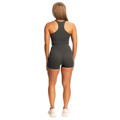 GymBeam Dámský sportovní top BEAT Charcoal