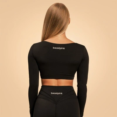 GymBeam Sense Black dámský sportovní top s dlouhým rukávem