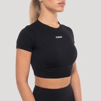 GymBeam Dámský top Crop Flow Black