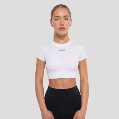 GymBeam Dámský top Crop Flow White