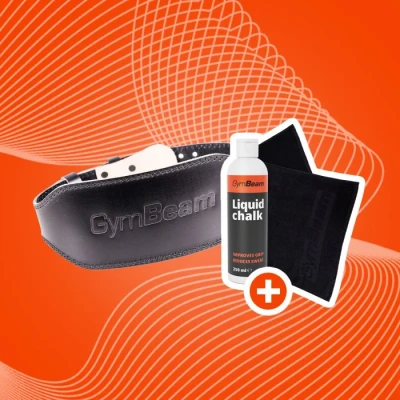 GymBeam Fitness opasek celokožený black