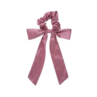 GymBeam Bow Pink saténová gumička do vlasů