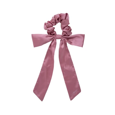 GymBeam Bow Pink saténová gumička do vlasů