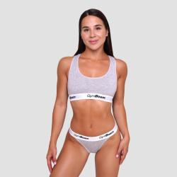 GymBeam Kalhotky Tanga 3Pack Grey POUZE M (VÝPRODEJ)