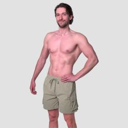 GymBeam Men‘s Swim Cargo Shorts Olive