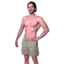 GymBeam Men‘s Swim Cargo Shorts Olive