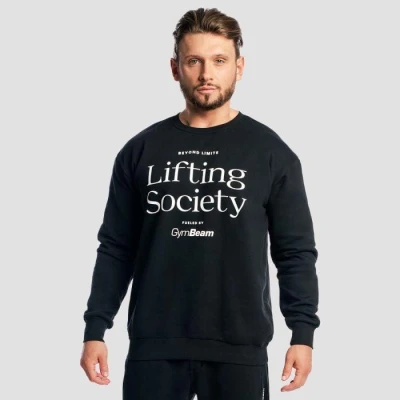 GymBeam Mikina Lifting Society Black GymBeam Mikina Lifting Society Black