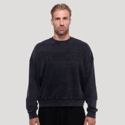 GymBeam Persistence Washed Black pánská mikina