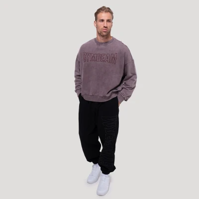 GymBeam Persistence Washed Brown pánská mikina