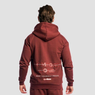 GymBeam Mikina se zipem Zone Cherrywood