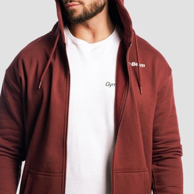 GymBeam Mikina se zipem Zone Cherrywood