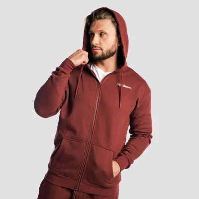 GymBeam Mikina se zipem Zone Cherrywood