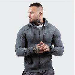 GymBeam Mikina Zipper Hoodie Grey Black GymBeam Mikina Zipper Hoodie Grey Black