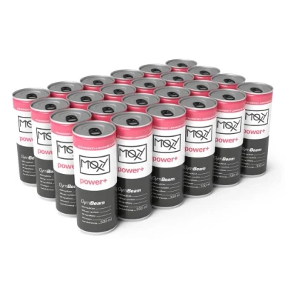 GymBeam MOXY power+ Energy Drink 330 ml 24 x 330 ml POUZE jahodová limonáda (VÝPRODEJ)
