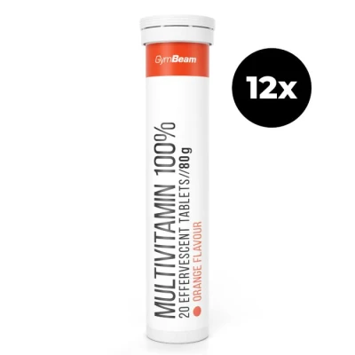 GymBeam Multivitamín 100 % šumivý 12 x 20 tab GymBeam Multivitamín 100 % šumivý 12 x 20 tab