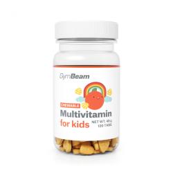GymBeam Multivitamín, tablety na cucanie pre deti 120 tab.