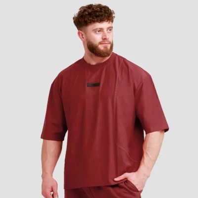 GymBeam Unstoppable Red pánské oversized tričko