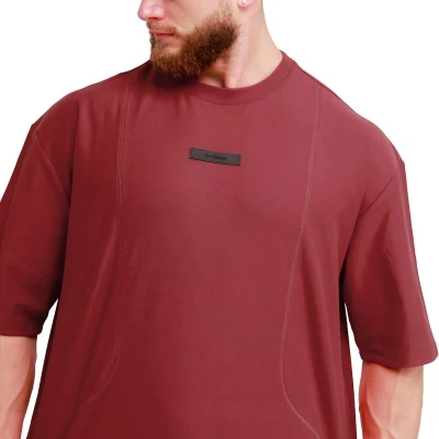 GymBeam Unstoppable Red pánské oversized tričko