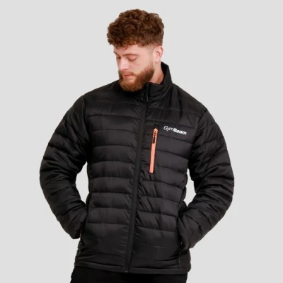 GymBeam Pánská bunda Puffer Black/Orange GymBeam Pánská bunda Puffer Black/Orange