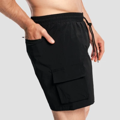 GymBeam Men‘s Swim Cargo Shorts Black