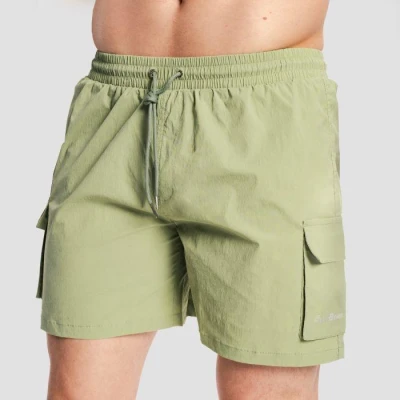 GymBeam Men‘s Swim Cargo Shorts Olive GymBeam Men‘s Swim Cargo Shorts Olive