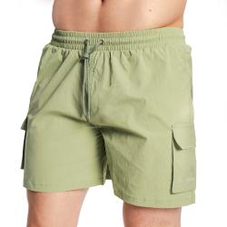 GymBeam Men‘s Swim Cargo Shorts Olive