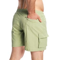 GymBeam Men‘s Swim Cargo Shorts Olive