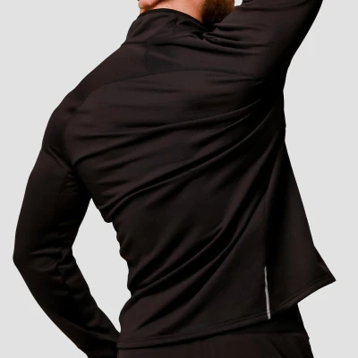 GymBeam Pulse Black pánská běžecká mikina 1/2 zip