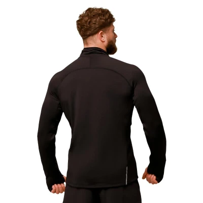 GymBeam Pulse Black pánská běžecká mikina 1/2 zip