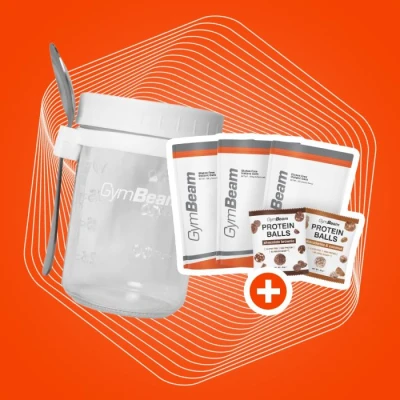 GymBeam Snídaňová sklenice White 350 ml