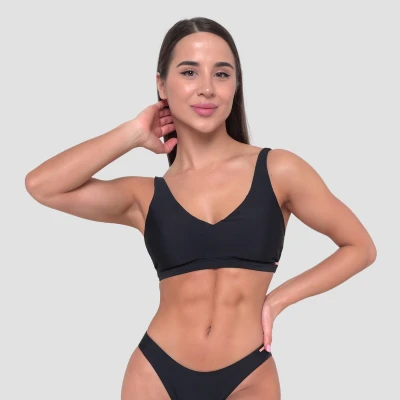 GymBeam Black dámský sportovní horní díl plavek