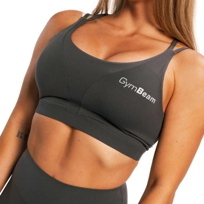 GymBeam Sportovní podprsenka BEAT Charcoal