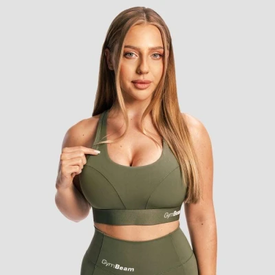 GymBeam Sportovní podprsenka Combat Olive Grey GymBeam Sportovní podprsenka Combat Olive Grey