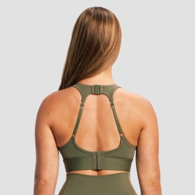 GymBeam Sportovní podprsenka Combat Olive Grey
