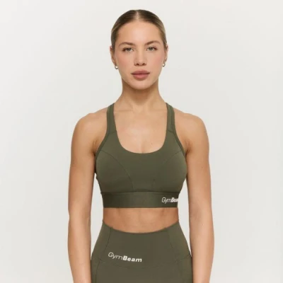 GymBeam Sportovní podprsenka Combat Olive Grey