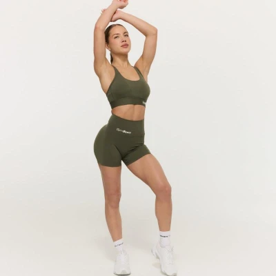 GymBeam Sportovní podprsenka Combat Olive Grey