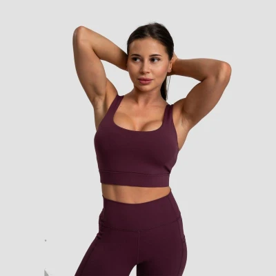 GymBeam Sportovní podprsenka Cut-Out Eggplant