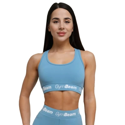 GymBeam Sportovní podprsenka Simple Steel Grey POUZE XL (VÝPRODEJ)