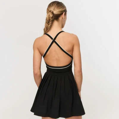 GymBeam Varsity Black dámské sportovní šaty