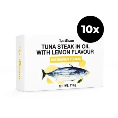 GymBeam Steak z tuňáka v oleji s citrónovou příchutí 10 x 110 g