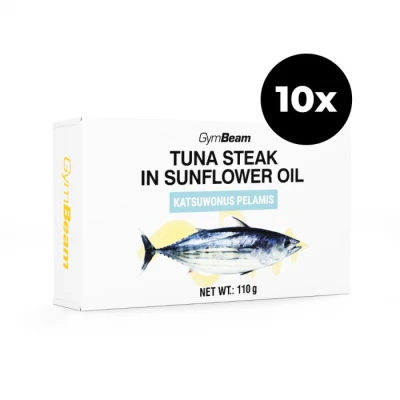 GymBeam Steak z tuňáka ve slunečnicovém oleji 10 x 110 g