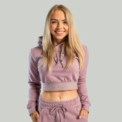 STRIX Dámská mikina Essential Cropped Hoodie Mauve