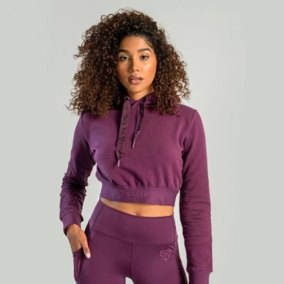 STRIX Dámská mikina Essential Cropped Hoodie Plum