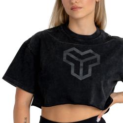 STRIX Dámské tričko CropTop Washed Black