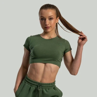 STRIX Dámské triko Essential CropTop Cedar Green STRIX Dámské triko Essential CropTop Cedar Green