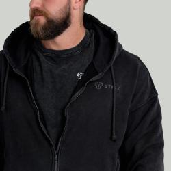 GymBeam STRIX Mikina Zip Washed Black