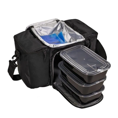 GymBeam Taška na jídlo Advanced Prep Black