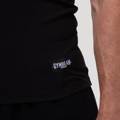 GymBeam Persistence Ribbed Black pánské tílko