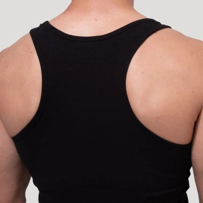 GymBeam Persistence Ribbed Black pánské tílko