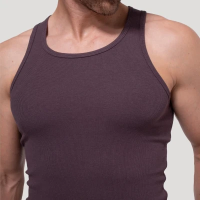 GymBeam Persistence Ribbed Brown pánské žebrované tílko